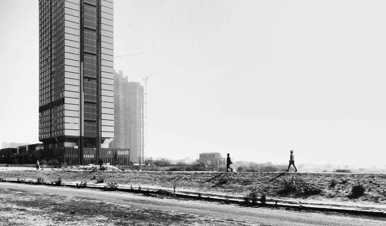 High-rises under construction in the city of Gurugram