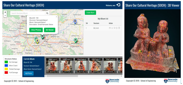 Screenshot of a participatory mapping application for cultural heritage conservation