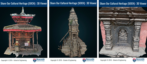 Photogrammetry of three cultural heritage buildings