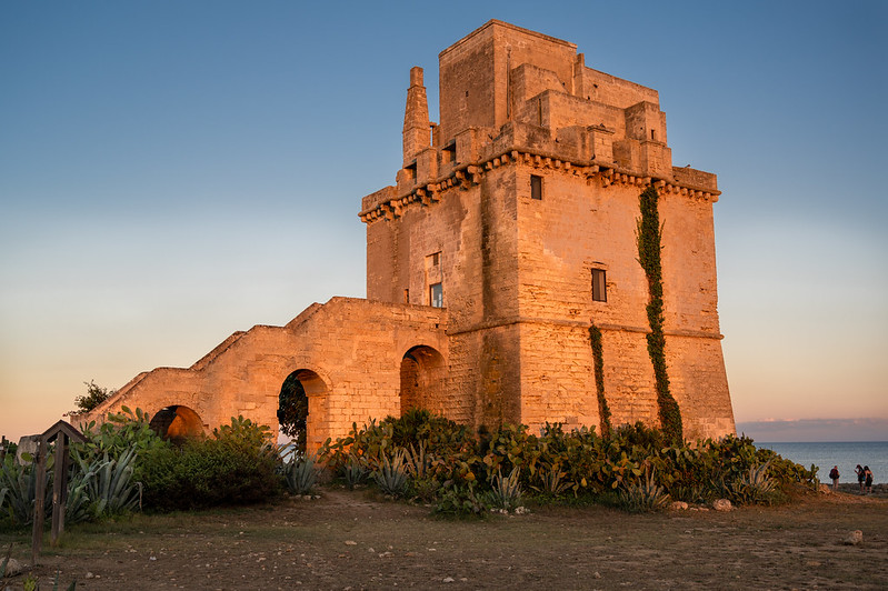 Torre Colimena, Puglia, fortified tower by the sea